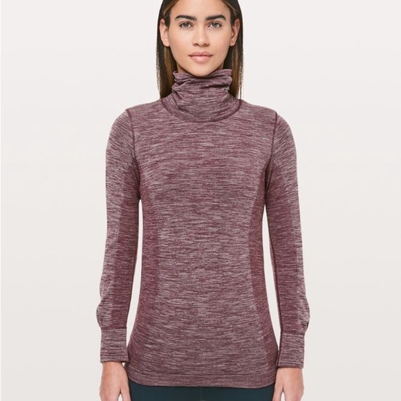Lululemon Woolly Wonder Turtleneck Size 4 Dark Adobe / White  DKAB/WHT 77575 - Picture 1 of 13